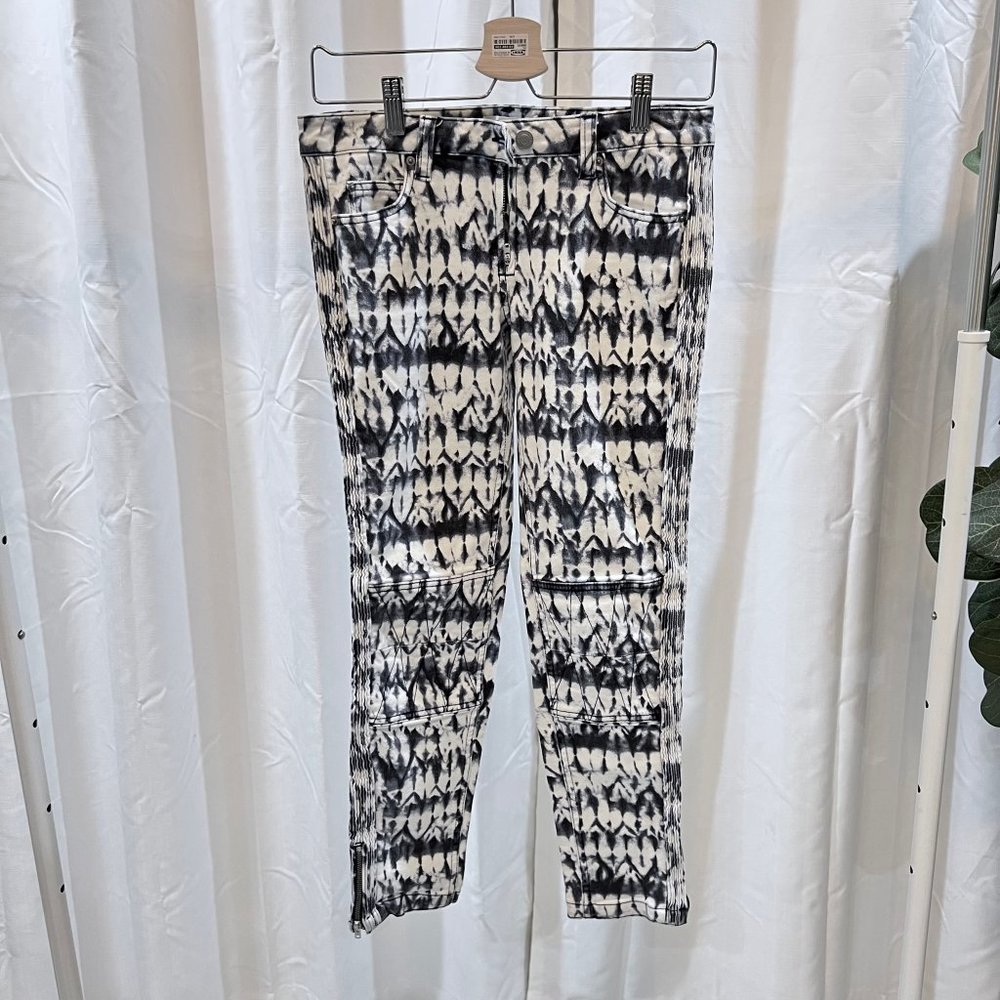 Isabel Marant X H&M Tie-Dye Cropped High Rise Stretchy Moto Denim Pants